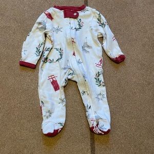 Christmas Footie - $5 Bundle - Burts Bees - Newborn - Organic Cotton